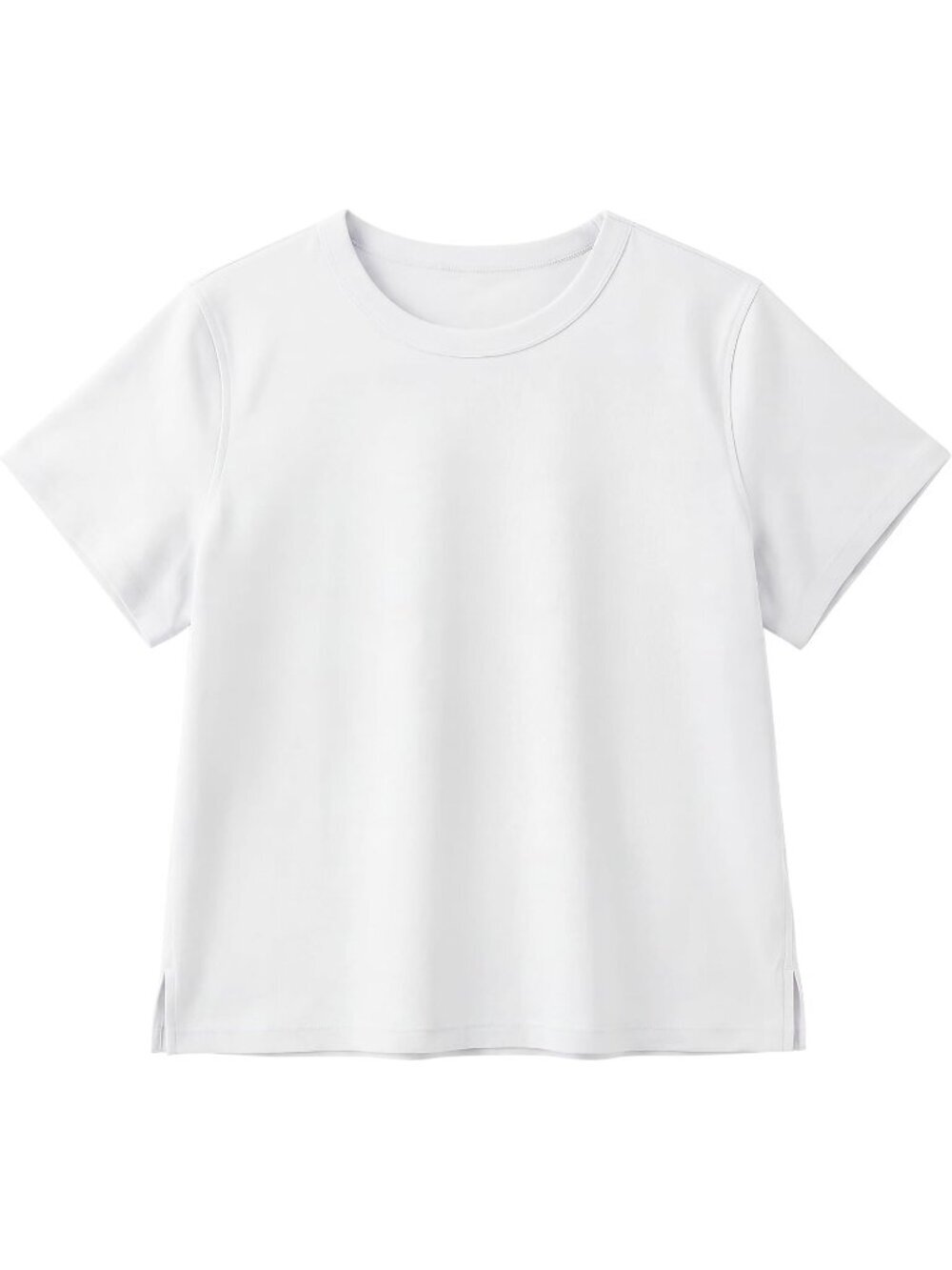 Women's White Cotton Crewneck Short Sleeve Basic Tees Summer Casual Crop Tops - Picture 1 of 6